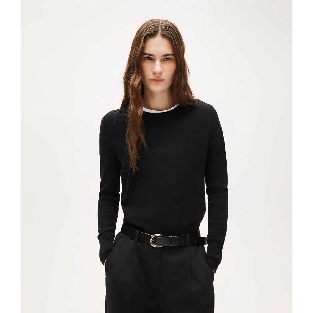 J.Crew Cashmere Classic Fit Crewneck Sweater Black Washable BA400 Size S NWT